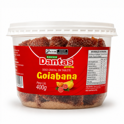 Doce Cristalizado em Tablete - Goiabana – 12x400g